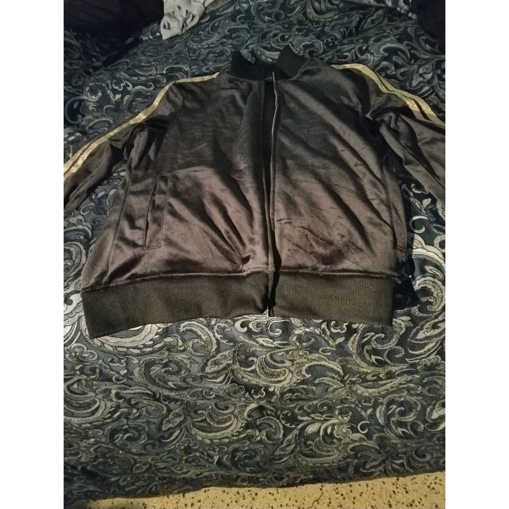 Men's INC International Concepts black, Silv metallic, leopard zip jacket size M